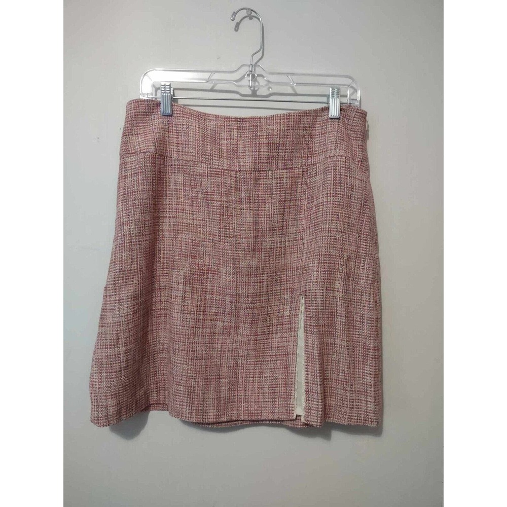 Kenneth Cole | Pink Tweed Skirt Side Slit Size 8